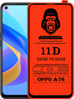 Laxdom Edge To Edge Tempered Glass for OPPO A76(Pack of 1)