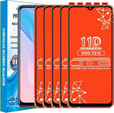 PFOAM Edge To Edge Tempered Glass for VIVO Y21E(Pack of 5)