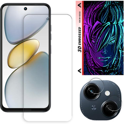ARBAN Edge To Edge Tempered Glass for Tecno Pop 9 4G Tempered Glass Screen Protector | Anti-Scratch | Edge to Edge Full Coverage | 9H Hardness (1 FRONT SCREEN GUARD + 1 CAMERA LENS PROTECTOR + 1 FREE BACK EMBOSSED SKIN002)(Pack of 1)