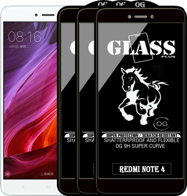 PFOAM Edge To Edge Tempered Glass for Mi Redmi Note 4(Pack of 3)