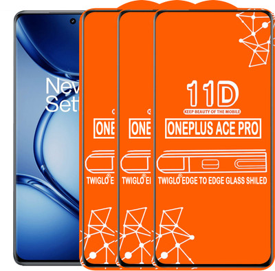 TWIGLO Edge To Edge Tempered Glass for ONEPLUS ACE PRO(Pack of 3)