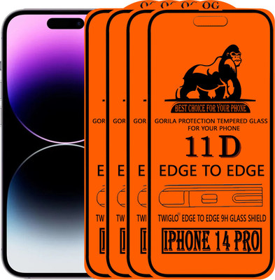 TWIGLO Edge To Edge Tempered Glass for apple IPHONE 14 PRO(Pack of 4)