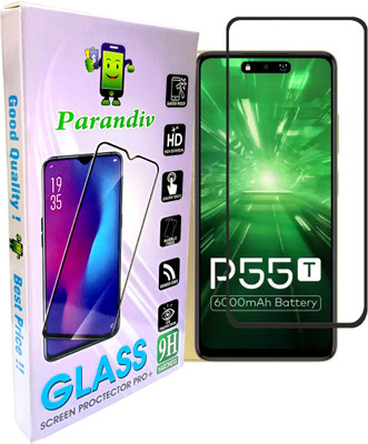 PARANDIV Edge To Edge Tempered Glass for Branded High Quality Tempered For itel P55T(Pack of 1)