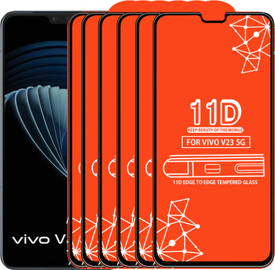 Qyist Edge To Edge Tempered Glass for Vivo V23 5G(Pack of 6)