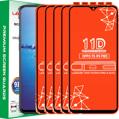 Laxdom Edge To Edge Tempered Glass for OPPO F9 Pro(Pack of 5)