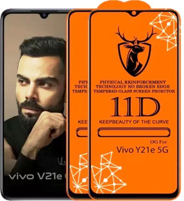 NaturalBuy Edge To Edge Tempered Glass for Vivo V21e 5G - Full Coverage Glass 11D Edge to Edge Tempered Glass Full Coverage Glass(Pack of 2)