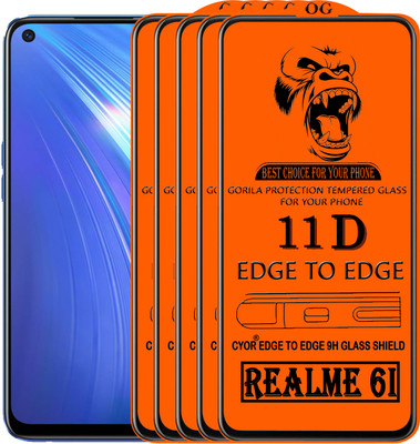 CYOR Edge To Edge Tempered Glass for REALME 6I(Pack of 5)