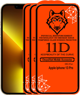 DeepzHub Edge To Edge Tempered Glass for iPhone 13 Pro(Pack of 3)