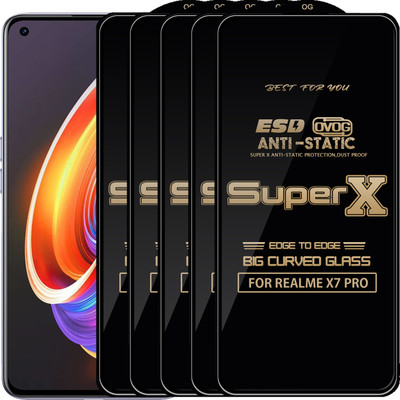 Roxel Edge To Edge Tempered Glass for REALME X7 PRO(Pack of 5)