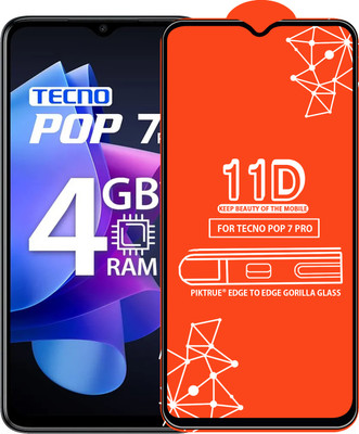 PikTrue Edge To Edge Tempered Glass for TECNO POP 7 PRO(Pack of 1)