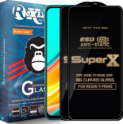 Roxel Edge To Edge Tempered Glass for REDMI 9 PRIME(Pack of 2)