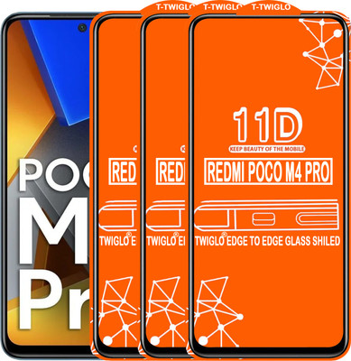 TWIGLO Edge To Edge Tempered Glass for REDMI POCO M4 PRO 5G(Pack of 3)