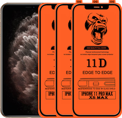 PFOAM Edge To Edge Tempered Glass for APPLE IPHONE 11 PRO MAX(Pack of 3)