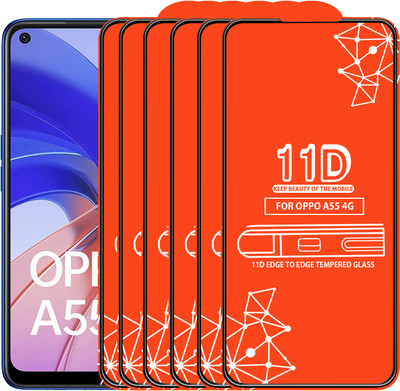 Qyist Edge To Edge Tempered Glass for Oppo A55 4G(Pack of 6)