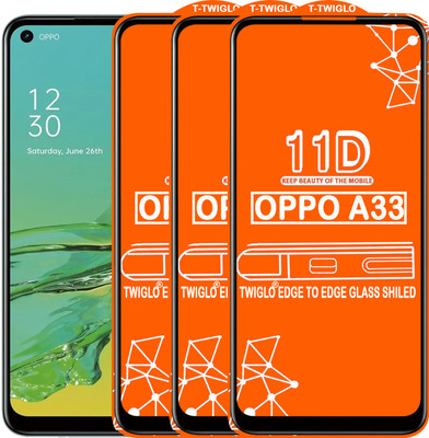 TWIGLO Edge To Edge Tempered Glass for OPPO A33(Pack of 3)