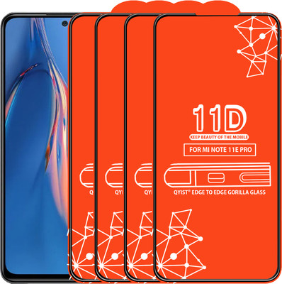Qyist Edge To Edge Tempered Glass for Mi Note 11E Pro(Pack of 4)