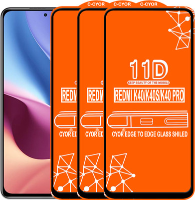 CYOR Edge To Edge Tempered Glass for REDMI K40(Pack of 3)