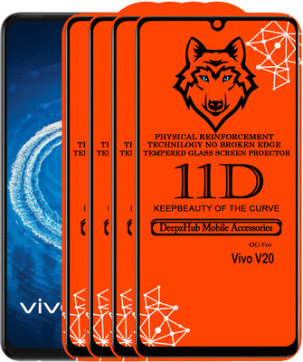 DeepzHub Edge To Edge Tempered Glass for Vivo V20(Pack of 4)