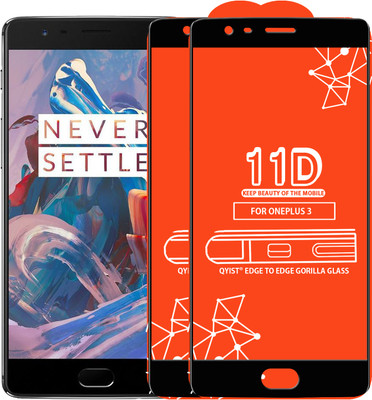 Qyist Edge To Edge Tempered Glass for OnePlus 3(Pack of 2)