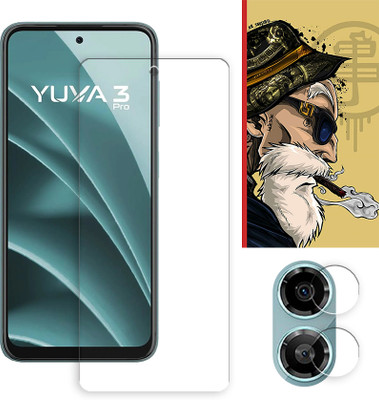 ARBAN Edge To Edge Tempered Glass for Lava Yuva 3 Pro 4G Tempered Glass Screen Protector | Anti-Scratch | Edge to Edge Full Coverage | 9H Hardness ( 1 FRONT SCREEN GUARD + 1 CAMERA LENS PROTECTOR + 1 FREE BACK EMBOSSED SKIN001 )(Pack of 1)