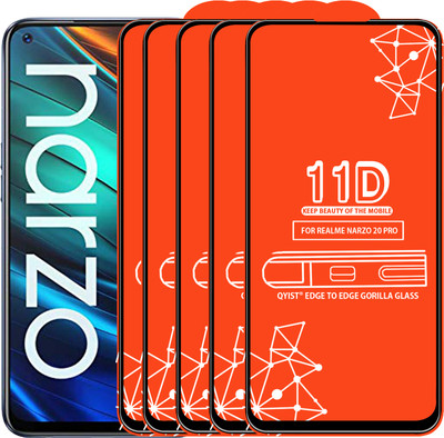 Qyist Edge To Edge Tempered Glass for Realme Narzo 20 Pro(Pack of 5)