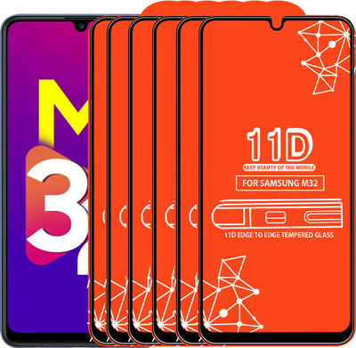 Qyist Edge To Edge Tempered Glass for Samsung Galaxy M32(Pack of 6)