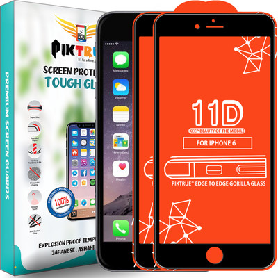 PikTrue Edge To Edge Tempered Glass for Apple iPhone 6(Pack of 2)