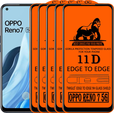 TWIGLO Edge To Edge Tempered Glass for OPPO RENO 7 5G(Pack of 5)