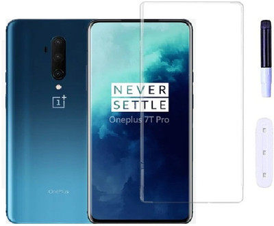 Bigil Edge To Edge Tempered Glass for Oneplus 7T Pro, UV Curved Screen Protector(Pack of 1)