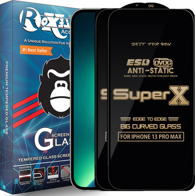 Roxel Edge To Edge Tempered Glass for IPHONE 13 PRO MAX(Pack of 2)