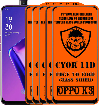 CYOR Edge To Edge Tempered Glass for OPPO K3(Pack of 5)