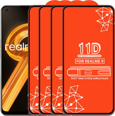 Qyist Edge To Edge Tempered Glass for Realme 9(Pack of 4)