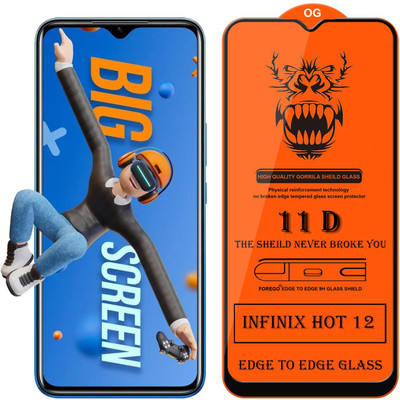 9H Edge To Edge Tempered Glass for Infinix Hot 12-9H Full Glue Full HD, Shatterproof, Anti Scratch Screen Guard(Pack of 1)