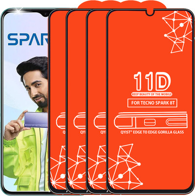 Qyist Edge To Edge Tempered Glass for Tecno Spark 8T(Pack of 4)