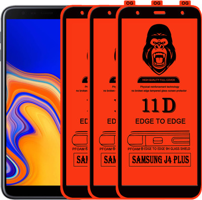 Rofix star Edge To Edge Tempered Glass for SAMSUNG J4 PLUS(Pack of 3)