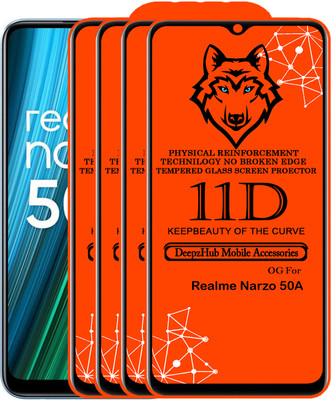 DeepzHub Edge To Edge Tempered Glass for Realme Narzo 50A(Pack of 4)