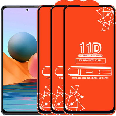 Roxel Edge To Edge Tempered Glass for Redmi Note 10 Pro(Pack of 3)