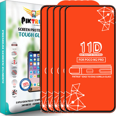 PikTrue Edge To Edge Tempered Glass for Poco M2 Pro(Pack of 5)
