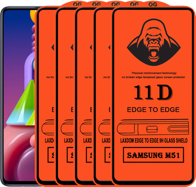 Laxdom Edge To Edge Tempered Glass for SAMSUNG GALAXY M51(Pack of 5)