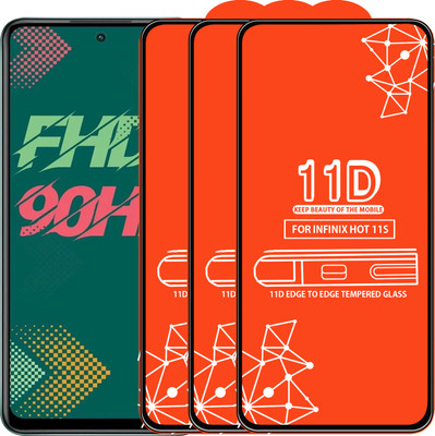 Roxel Edge To Edge Tempered Glass for Infinix Hot 11S(Pack of 3)