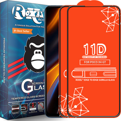 Roxel Edge To Edge Tempered Glass for Poco X4 Gt(Pack of 2)