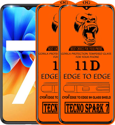 CYOR Edge To Edge Tempered Glass for TECNO SPARK 7(Pack of 2)