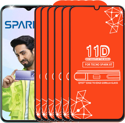 Qyist Edge To Edge Tempered Glass for Tecno Spark 8T(Pack of 6)