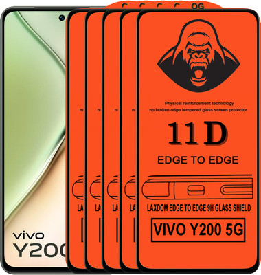 Laxdom Edge To Edge Tempered Glass for VIVO Y200 5G(Pack of 5)