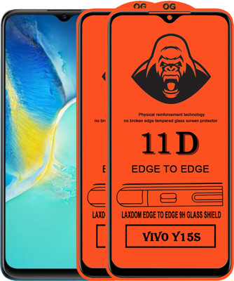 Laxdom Edge To Edge Tempered Glass for VIVO Y15S(Pack of 2)