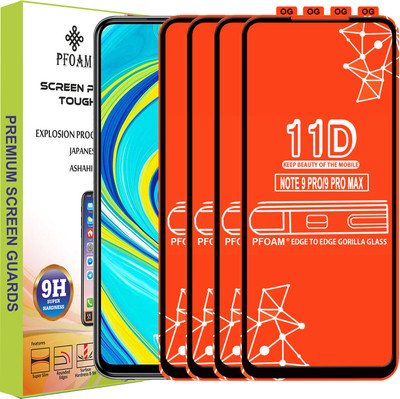 PFOAM Edge To Edge Tempered Glass for REDMI NOTE 9 PRO MAX(Pack of 4)