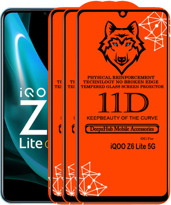 DeepzHub Edge To Edge Tempered Glass for IQOO Z6 Lite 5G(Pack of 3)
