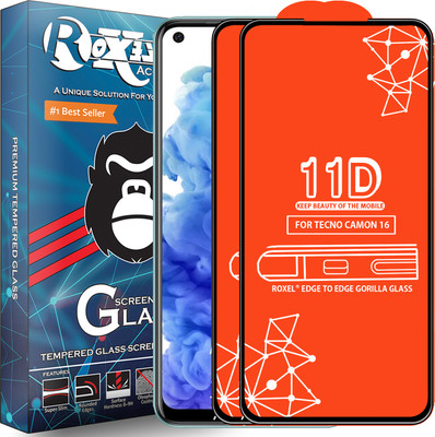 Roxel Edge To Edge Tempered Glass for Tecno Camon 16(Pack of 2)