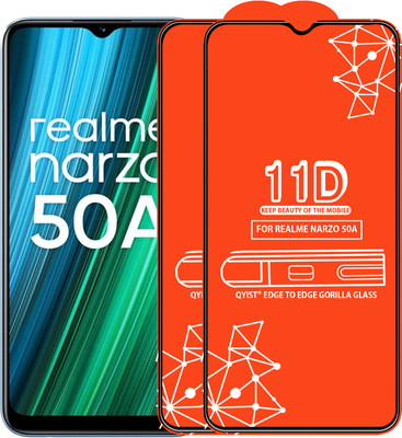 Qyist Edge To Edge Tempered Glass for Realme Narzo 50A(Pack of 2)