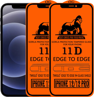 TWIGLO Edge To Edge Tempered Glass for apple IPHONE 12 PRO(Pack of 2)